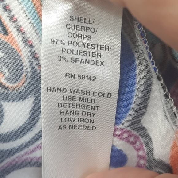 London Times Dress Womens 4 Sleeveless V-Neck Multi-Color Paisley Office‎ Work - Picture 7 of 8